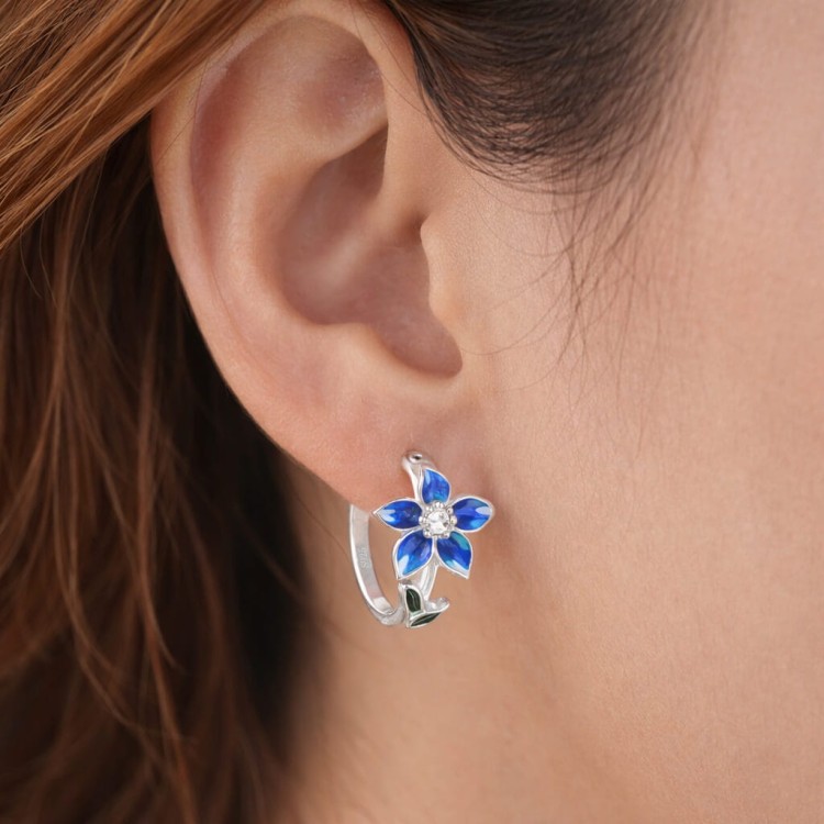 Kolczyki Ze Srebra 925 Kwiatowy Motyw z Cyrkonią.jpg