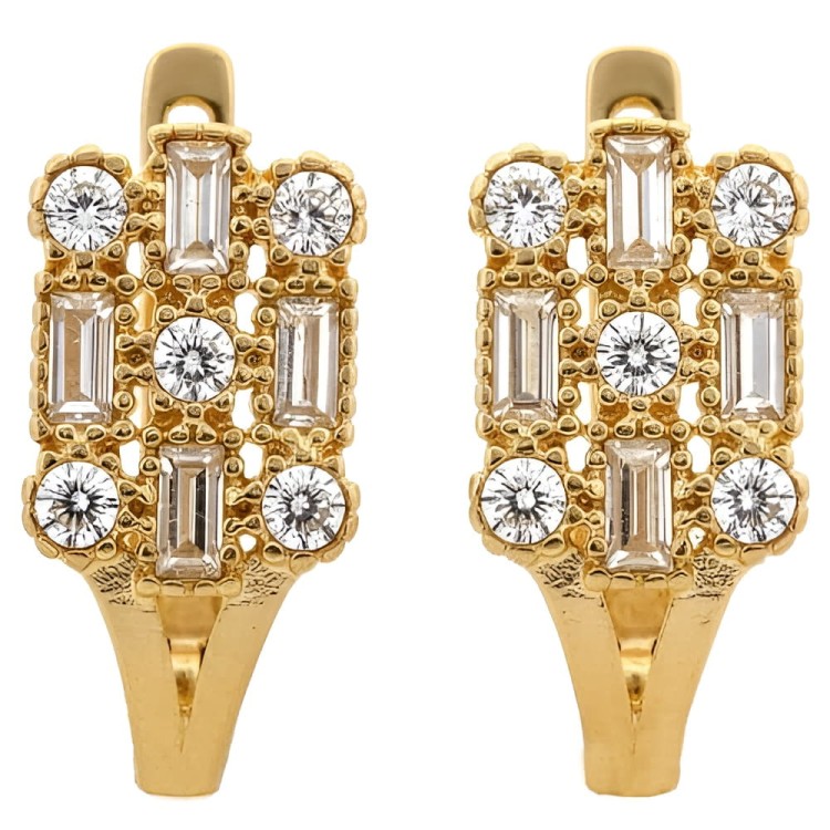 Delikatne złote kolczyki ażurowe z cyrkoniami .jpg