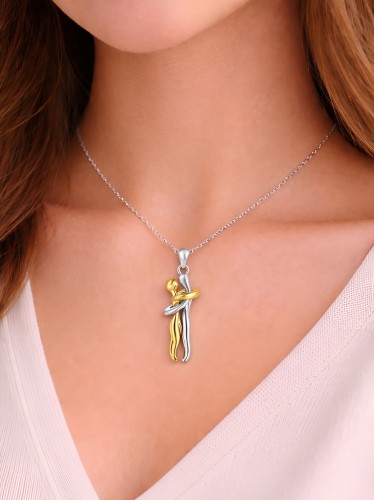 Naszyjnik Srebrny 925 Zakochana Para Symbol Miłości Zawieszka na Łańcuszku.jpg