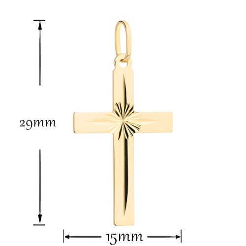 Złoty Krzyżyk z Diamentowaniem – Złoto 585 Polerowany Krzyżyk.jpg
