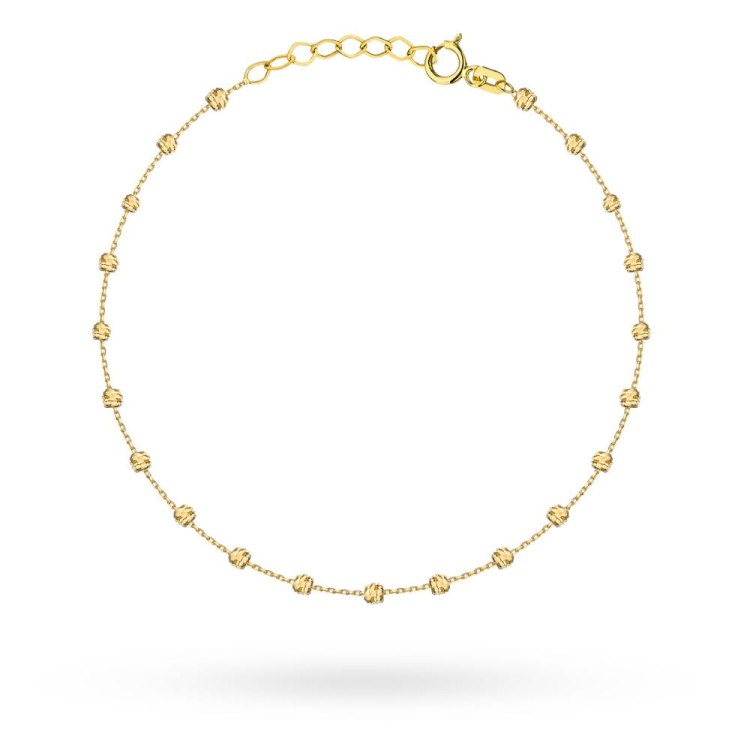 Bransoletka złote delikatne diamentowane kulki