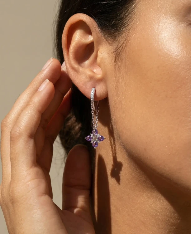 Kolczyki Serca Srebrne 925 Wiszące z Cyrkoniami Na prezent.webp