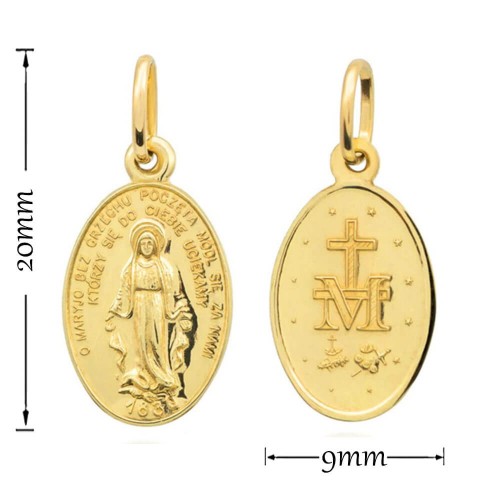 Medalik Złoty Cudowny Mały – Zawieszka, Złoto Próby 375.jpg