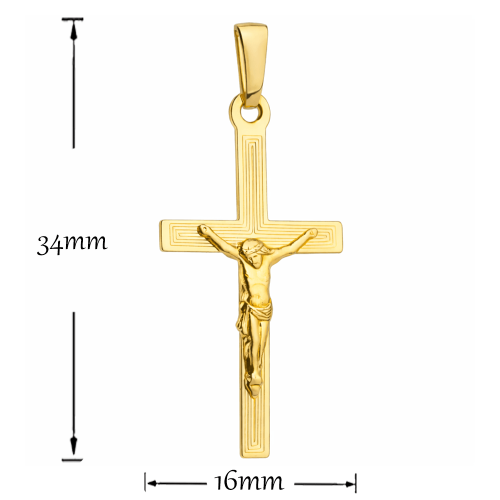Krzyżyk Złoty z Jezusem – Krucyfiks, Złoto Próby 375.png