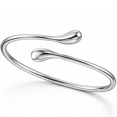 Bransoletka Minimalistyczna Posrebrzana Stal Szlachetna Regulowana Sztywna Nowoczesny Design.webp