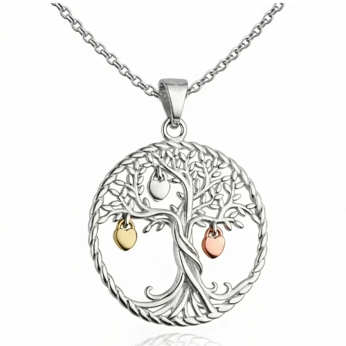 Naszyjnik Srebro 925 Drzewko Życia Serce Ankier Regulowany.webp