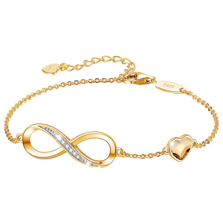 Złota Damska Bransoletka Celebrytka Serce Serduszko Prezent na Rocznice Urodziny Srebro 925.jpg