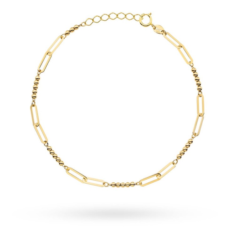 Bransoletka złota kuleczki gładkie i ogniwa