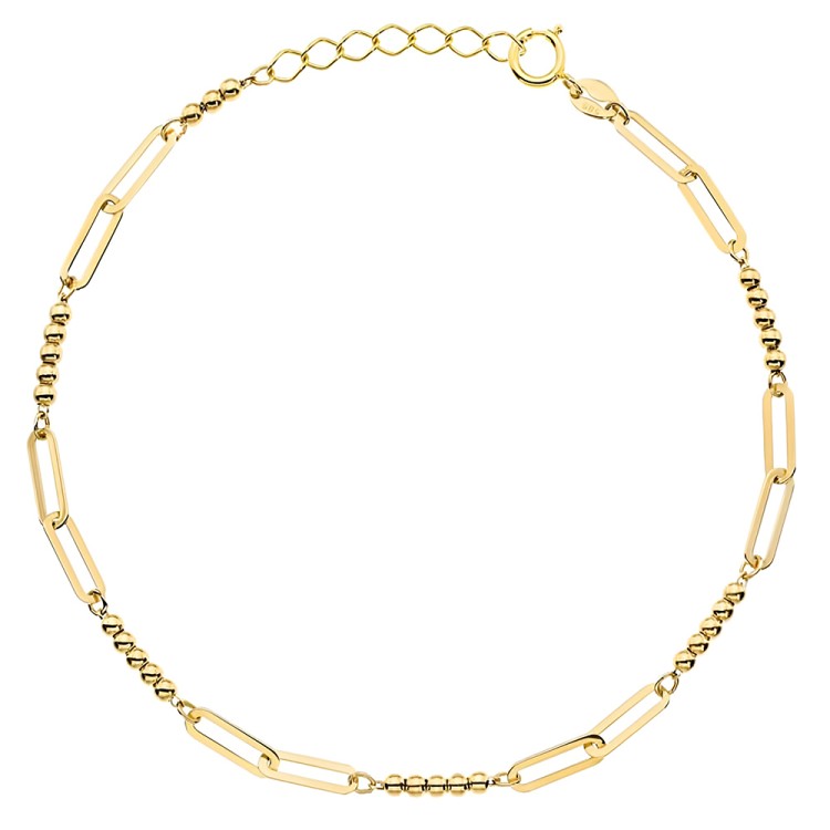 Złota Bransoletka Gładkie Kuleczki i Ogniwa – Złoto Próby 585.jpg