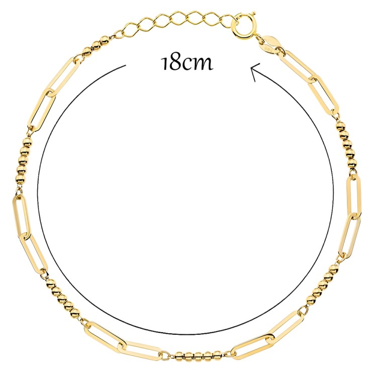 Złota Bransoletka Gładkie Kuleczki i Ogniwa – Złoto Próby 585.jpg