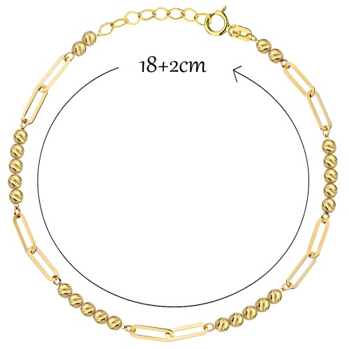 Złota Bransoletka Kuleczki i Ogniwa – Złoto Próby 585 .jpg