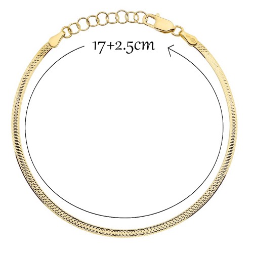 Złota Bransoletka Jednostronnie Diamentowana 2,5 mm – Z Przedłużką, Złoto Próby 585.jpg