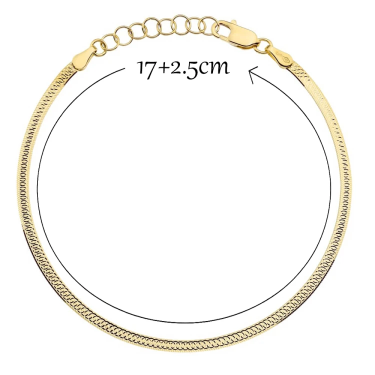 Złota Bransoletka Jednostronnie Diamentowana 2,5 mm – Z Przedłużką, Złoto Próby 585.jpg