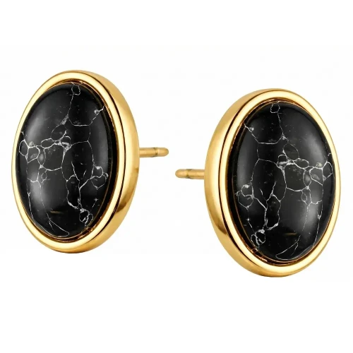 Srebrne 925 Pozłacane Kolczyki Sztyfty z Howlitem Kamień Naturalny.webp