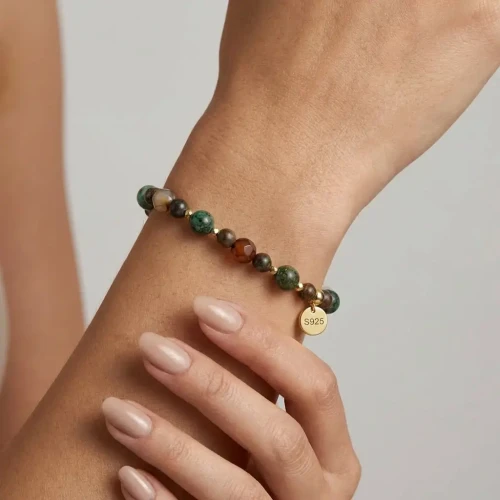 Bransoletka Kamienie Naturalne Turkus Bronzyt Bransoletka Turkus Bronzyt Hematyt Agat.webp