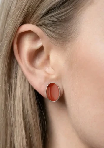 Srebrne 925 Kolczyki Srebrne 925 Jaspis Czerwony Sztyfty Wkrętki.webp