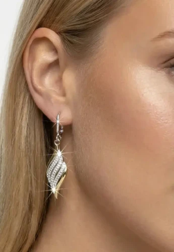 Damskie Kolczyki Srebrne 925 Pozłacane z Cyrkoniami Zapięcie Angielskie.webp