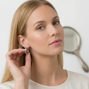 Kolczyki Koła Srebrne 925 Oksydowane Vintage Ażurowe.webp