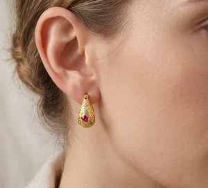 Srebrne 925 Kolczyki Pozłacane 24 K Koła Ozdobne Gwiazdka Bajkowe.webp