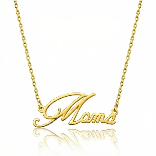 Naszyjnik Mama Srebro 925 Pozłacane Łańcuszek Celebrytka Prezent dla Mamy.webp