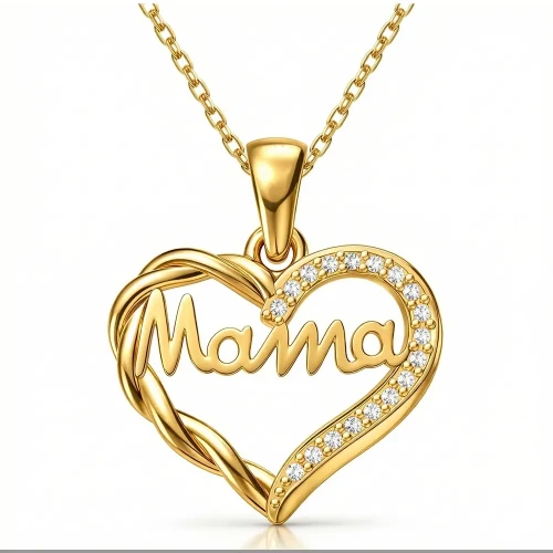 Naszyjnik Mama Srebro 925 Pozłacane Celebrytka Prezent Dla Mamy.webp