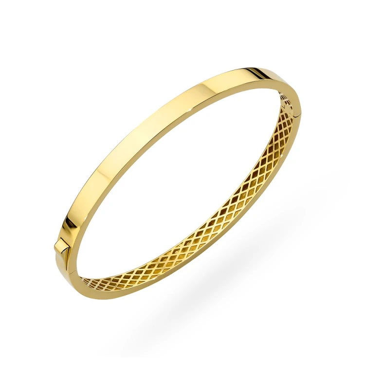 Bransoletka złota sztywna o gładkim wykończeniu