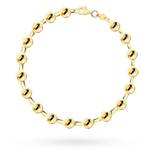 Bransoletka złota złożona z klasycznych, gładkich kulek