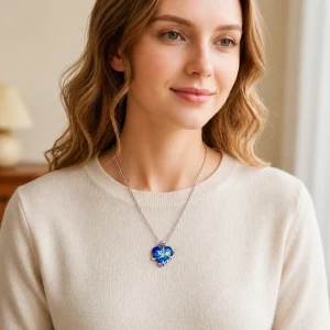 Naszyjniki Srebrne 925 Dla Mamy Serce z Kamieniem na Prezent.webp