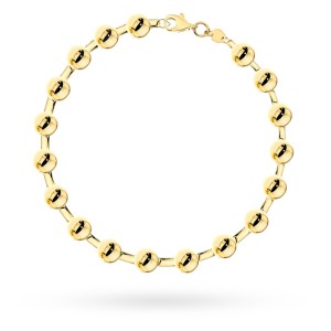 Bransoletka złota złożona z klasycznych, gładkich kulek