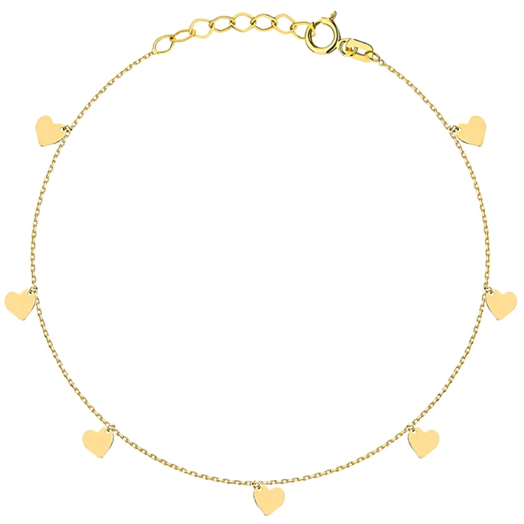Złota Bransoletka na Nogę Serduszka pr. 585 – Bransoletka Z Pełnymi Sercami.jpg