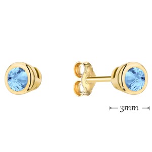 Kolczyki Złote 585 z Błękitnym Kamieniem - Sztyft.jpg