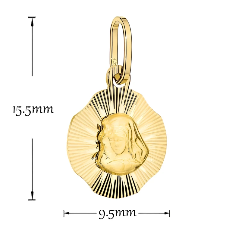 Medalik Złoty 585 Matka Boska Diamentowany – Zawieszka Ze Złota Próby 585.jpg