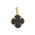Zawieszka czarna koniczynka w oprawie złotych kuleczek 10 mm