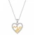 Naszyjnik Srebrny 925 Serce Mama Dwukolorowy Cyrkonie Łańcuszek.webp