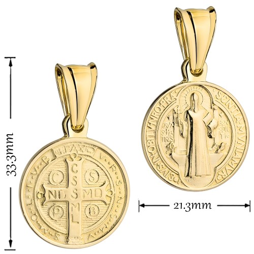 Złoty Medalik Święty Benedykt Okrągły Duży pr. 585.jpg