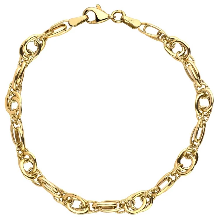Złota Bransoletka "GRANDE" z Owalami i Diamentowaniem pr. 585.jpg