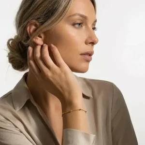 Bransoletka Srebrna Pozłacana z Kuleczkami – Srebro Próby 925.webp