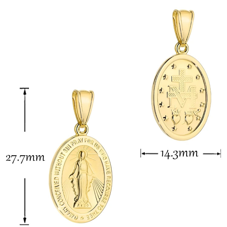 Medalik Złoty Cudowny z Modlitwą w Języku Angielskim pr. 585.jpg