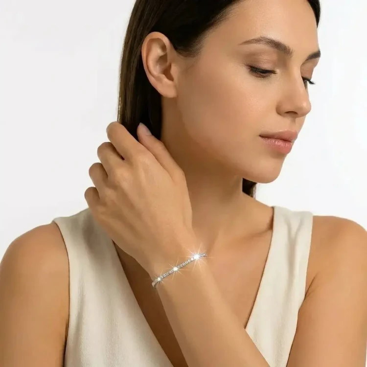 Bransoletka tenisowa srebro 925 z cyrkoniami – elegancka biżuteria damska
