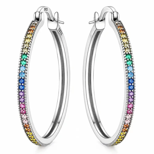 Kolorowe Cyrkonie Rainbow w Srebrze 925