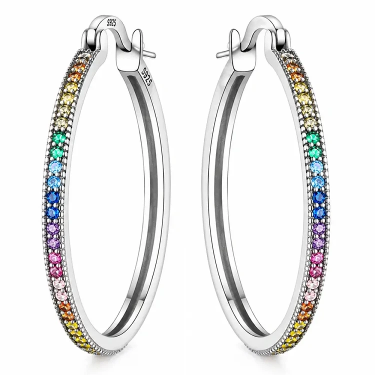 Kolorowe Cyrkonie Rainbow w Srebrze 925