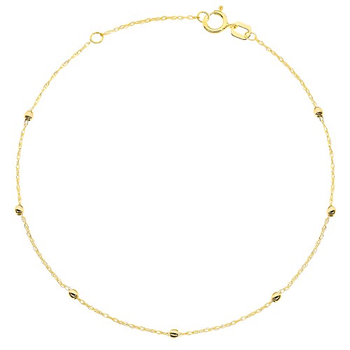 Bransoletka Złota 585 z Gładkimi Kuleczkami – Elegancka Damska Bransoletka ze Złota 14K.jpg