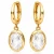 Kolczyki Srebrne 925 Pozłacane 24K z Owalnymi Kryształami Crystal