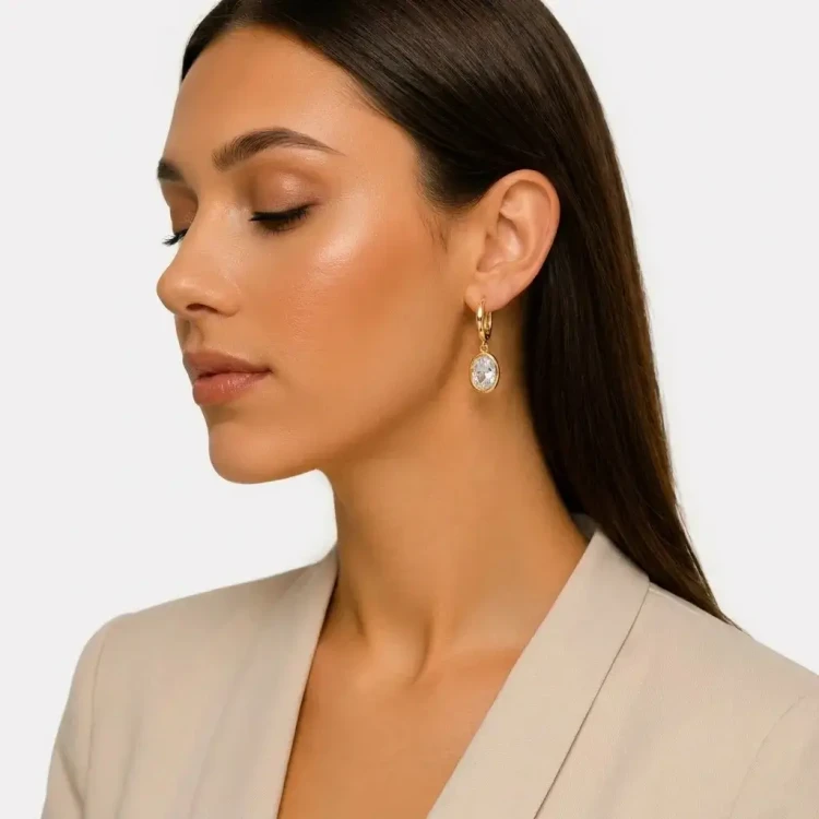 Eleganckie Kolczyki Srebrne 925 z Kryształami Crystal