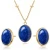 Komplet srebrny 925 pozłacany 24K z naturalnym lapis lazuli.webp