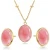 Komplet srebrny 925 pozłacany 24K z naturalnym różowym turmalinem.webp