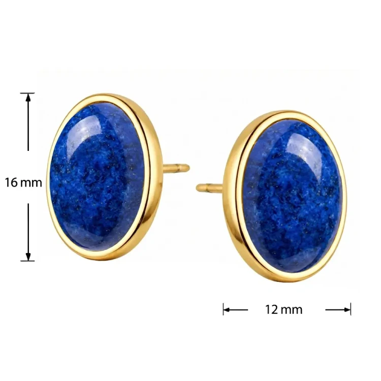 Owalne kolczyki z naturalnym lapis lazuli.webp