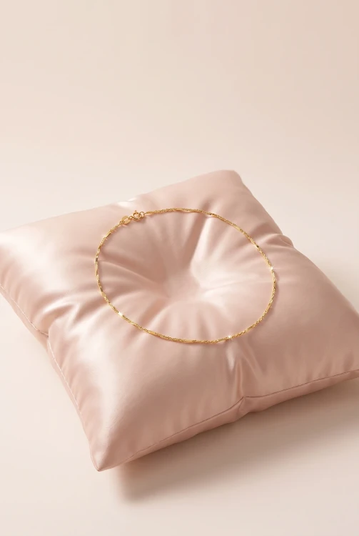 Złota bransoletka 14K singapur z diamentowanymi blaszkami