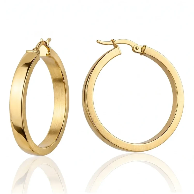 Kolczyki złote 585 koła 23 mm szerokość 3 mm