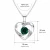 Srebrna zawieszka serce z cyrkonią Emerald